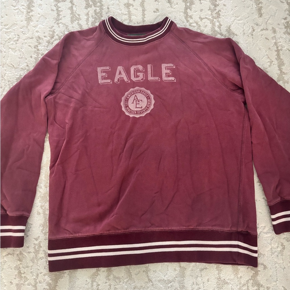 American Eagle Outfitters Burgundy Crewneck Sweater